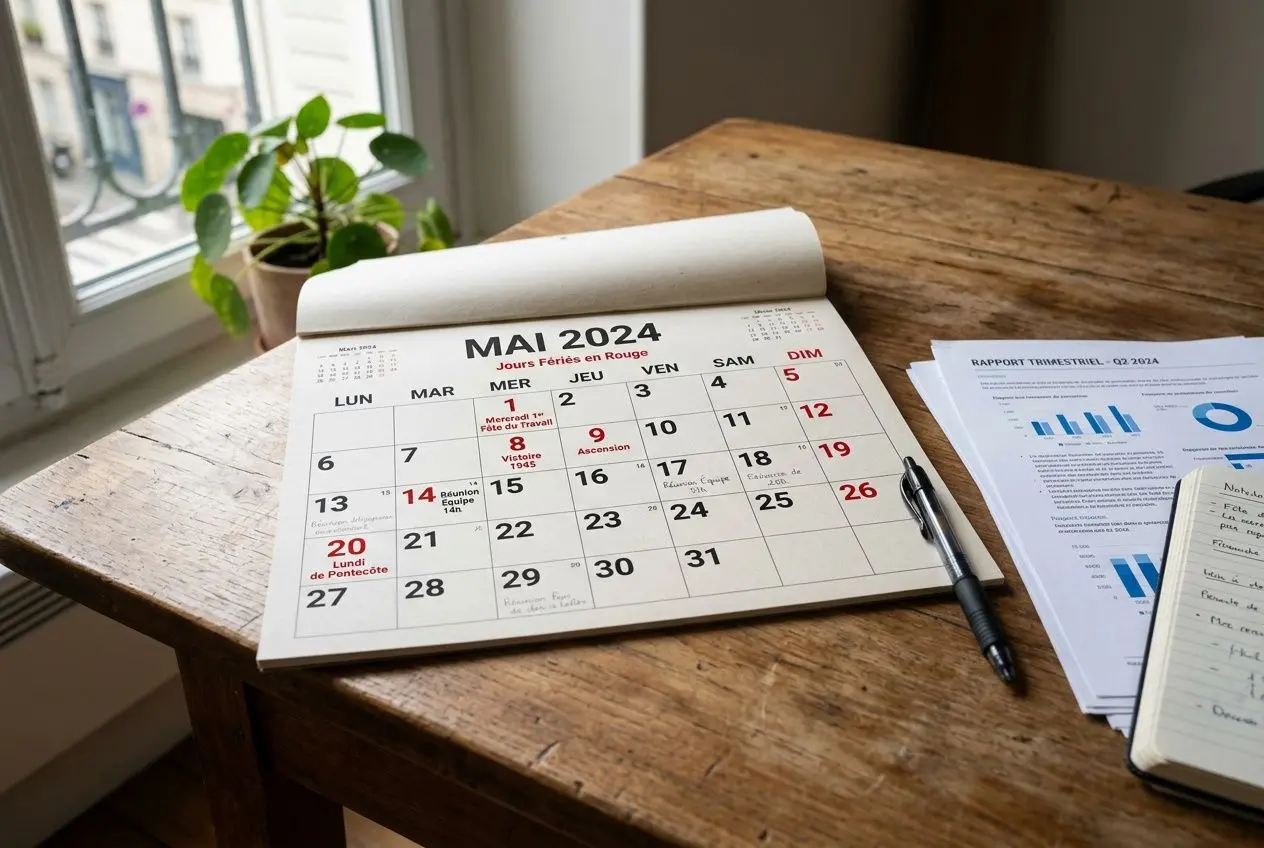 Calendrier avec jours fériés
