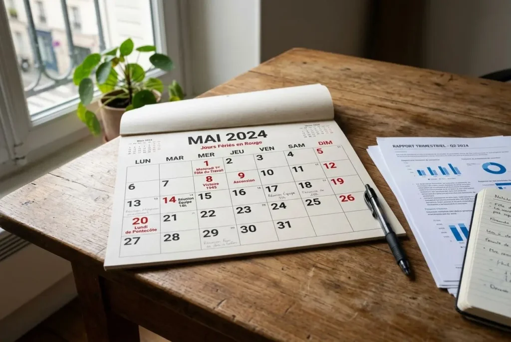 Calendrier avec jours fériés